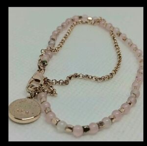 Small Fashion Pink and Rose Gold Beaded Bracelet
